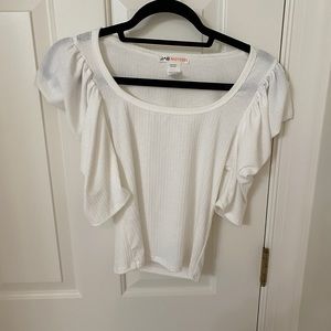 White Puff Sleeve Tee